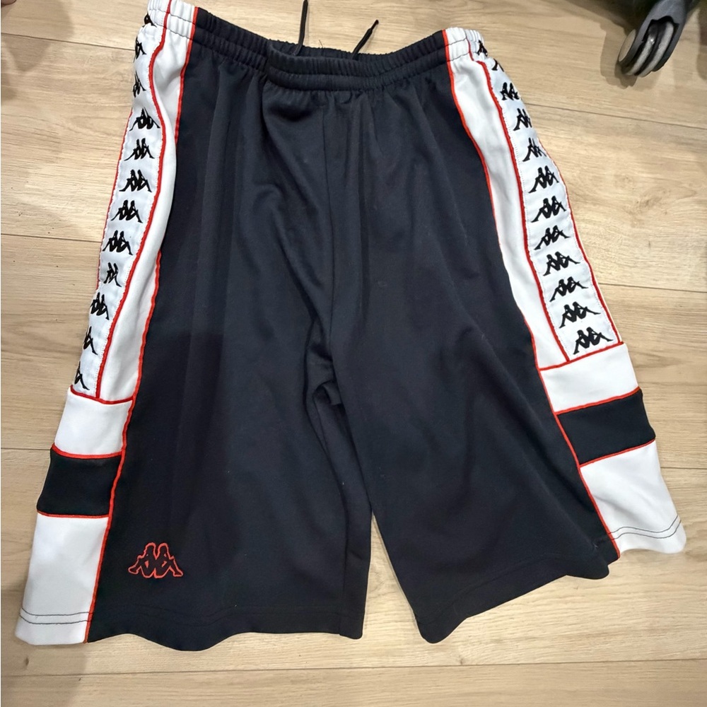 Kappa Men's Black and White Athletic Shorts